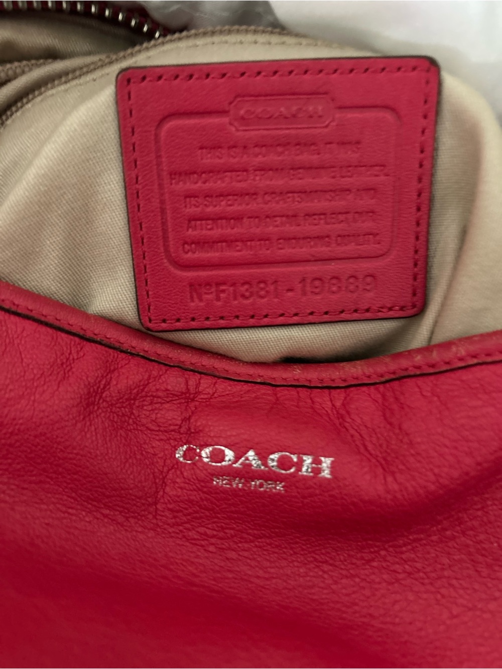 Coach Legacy Red Leather Duffle Bag with Silver Logo